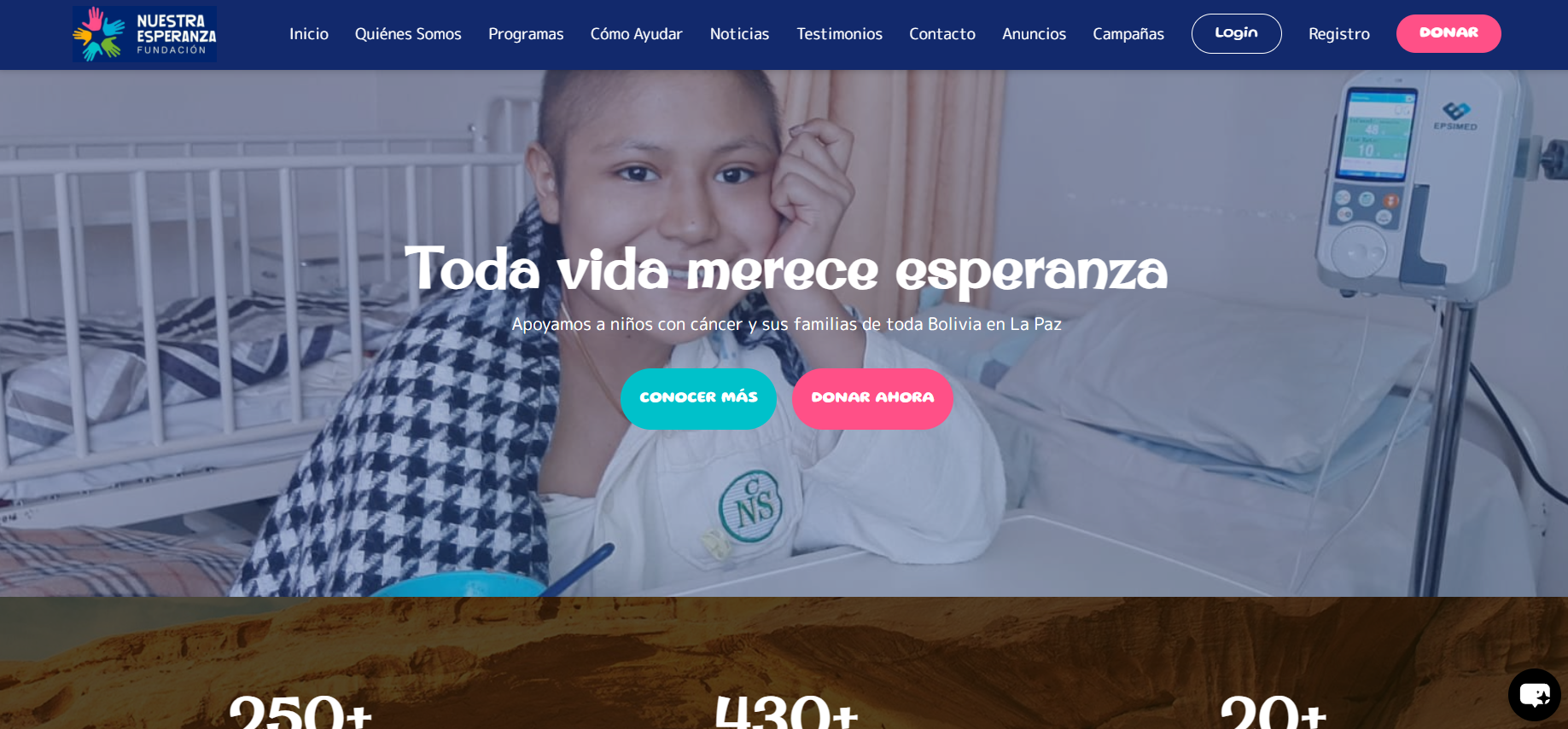 Plataforma de inicio y campañas de donación personalizadas